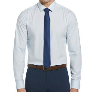 Perry Ellis Portfolio Luxury Cotton Dress Shirt - Pale Blue Classic Fit